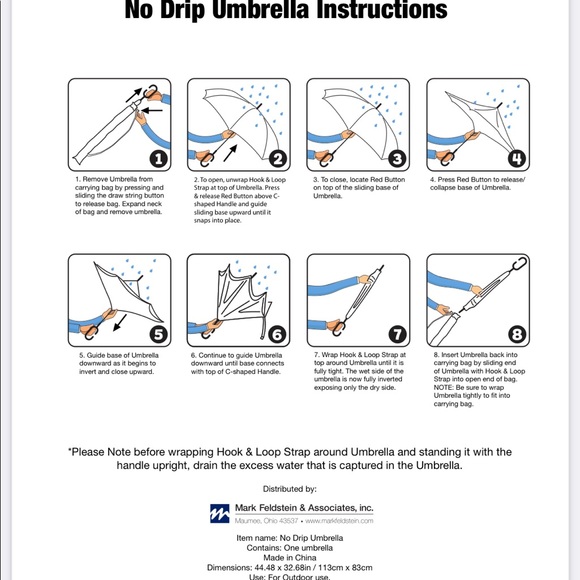 Mark Feldstein No Drip Umbrella - Picture 3 of 3